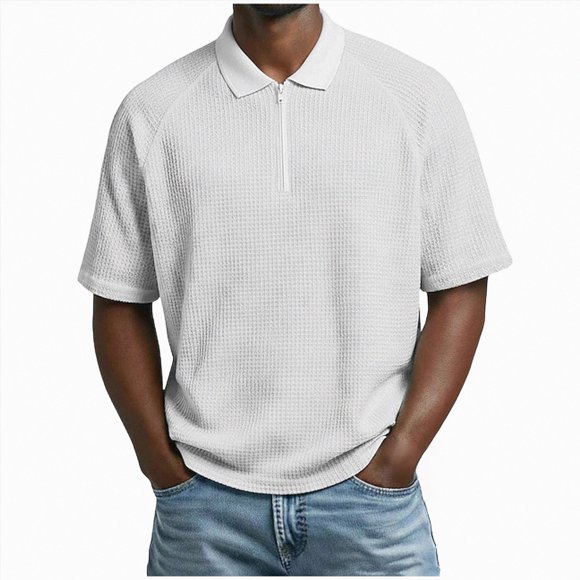 Ymyiu Mens Shirts Casual Golf Shirts for Men Regular and Big and Tall Golf Polos Dry Fit Mens Polo Shirts Short Sleeve Size S(White, S)