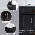 thumbnail image 4 of 48"Bathroom Vanity, Bathroom Storage Cabinet with 4 Soft close doors and 4 drawers, Freestanding Bathroom Vanities with Sink, Black, 4 of 9