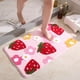thumbnail image 4 of Alfombra de baño fresa - Tapete de microfibra absorbente 45x65cm - antideslizante, de secado rápido para baño, dormitorio, entrada - Verde Rosa Gris, 4 of 6