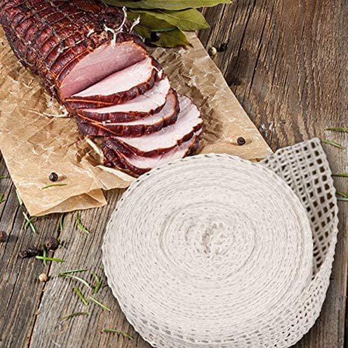 Cabilock 4Pcs Cotton Smoked Meat Poultry Ham Netting Roll Wrapping Net Meat Tying Roll for Meat Cooking 1m 