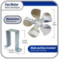 thumbnail image 5 of Appli Parts APFM-341E 34W refrigeration condenser and evaporator motor 115V 60Hz 1.5A 1450rpm includes base and 12in aluminum Fan Blade CCW shaft end Universal fit, 5 of 9