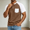 thumbnail image 5 of cllios Mens Raglan Short Sleeve Henley Shirts Loose Fit Contrast Color T-Shirts with Chest Pocket Lightweight Casual Summer Tops, 5 of 6