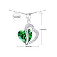 thumbnail image 2 of Devuggo 925 Sterling Silver Heart Pendant Necklace Simulated Emerald Stud Earrings Jewelry Set,Valentines Day Gifts for Women, 2 of 7