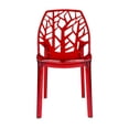 thumbnail image 3 of LeisureMod Chaise de Salle à Manger Moderne Cornelia, Rouge Transparent (Ensemble de 1), 3 of 6