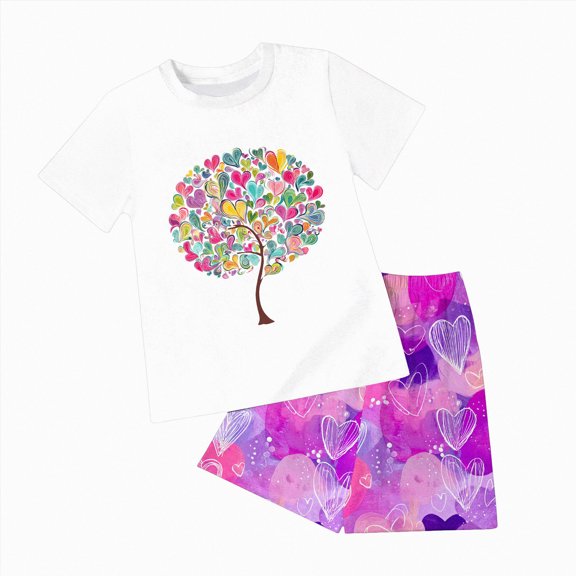 Toddler Baby Girl Outfits Summer Cute Cartoon Short Sleeve Tee Top Short Pants 2Pcs Clothes Set,Cute Graphic 6-12 Months 12-24 Months 2t 3t 4t 5t 6t 7t 8t 9t Children 3-4 Years