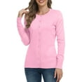 thumbnail image 6 of Aiyino Women's Long Sleeve Button Down Crew Neck Classic Sweater Knit Cardigan, 6 of 9
