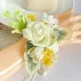 thumbnail image 3 of Handmade Rose Wrist Flower Delicate Adjustable Strap Fabric Chic Wedding Accessory Wrist Flower for Bridesmaids, 3 of 10