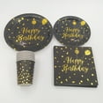 thumbnail image 2 of Suministros para fiestas de feliz cumpleaños, juego de vajilla desechable para fiestas, incluye platos, servilletas, vasos y cubiertos para hombres y mujeres, decoraciones para fiestas de cumpleaños, 2 of 4