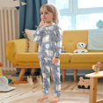 thumbnail image 5 of Polar Bear Leaves Pattern Cotton Pajamas 2 Piece Set Sleepwear Soft and Comfortable Homewear Nightwear, 5 of 7