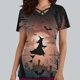 thumbnail image 2 of Tops Cortos para las Mujeres, Halloween Impreso en Cuello en V con Bolsillo, Moda Casual Manga Corta, 2 of 5
