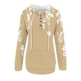thumbnail image 5 of WXLWZYWL Womens Long Sleeve Tops Drawstring Sweatshirt Button Sweater Workout Blouses Floral Print Outdoor Hoodie with Pockets, 5 of 5