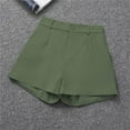 thumbnail image 5 of Womens Dress Shorts Casual Elastic Waist Wide Leg Suit Tailored Shorts Summer Dressy Work Shorts Dark Green 2XL, 5 of 5