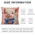 thumbnail image 5 of FUMJ  Adorable Animal Throw Pillow Case Watercolor Lovely Pig Wearing a Blue Shawl Portrait Design Cushion Cover Home Sofa Decor Pillowcase Pink (Pig), 5 of 5