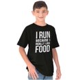 thumbnail image 3 of I Run Because I Like Food Cardio Joke Crewneck T Shirts Boy Girl Teen Brisco Brands XS, 3 of 6