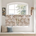 thumbnail image 2 of Brown Coastal Tier Curtains 24 Inch Length, Summer Beach Nautical Starfish Coral Vintage Cafe Short Curtains for Bathroom Over Sink, Small Kitchen Curtain Light Filtering Drapes 2 Panels 27.5"Wx24"L, 2 of 8