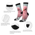thumbnail image 4 of Fotbe Adorable Pink Fluffy Birds Calcetas Largas con Estampado para Hombre y Mujer – Calcetas de Compresión Transpirables y Elásticas, Viajar y Uso Diario Talla 5-11, 4 of 6