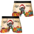 thumbnail image 3 of Merry Christmas Santa Boxer Scarf Twinkling Lights Xmas Holiday All Over Print Boxer Briefs Underwear for Men Dad Boxers Dog Lover Gifts Idea - 00022, 3 of 6