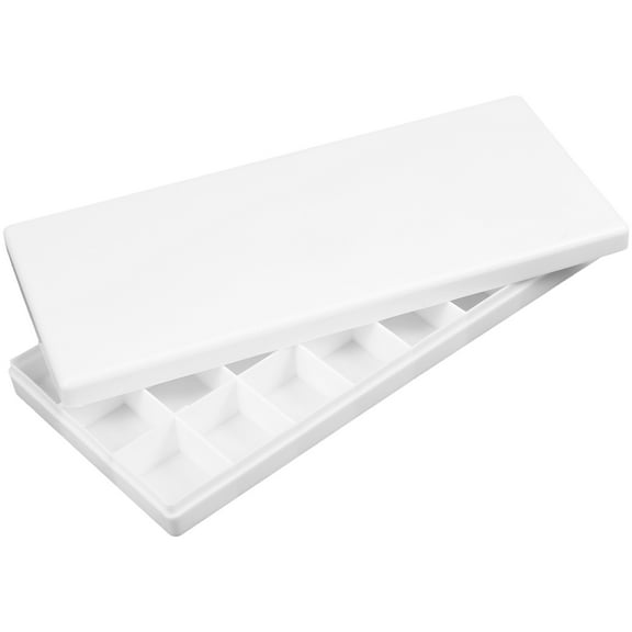 Amosfun White Paint Box with Separate Wells and Hard Lid for Watercolor and Acrylic