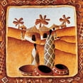 thumbnail image 2 of Moga 26x26 White Modern Wood Framed Museum Art Print Titled - Peuple des sables, 2 of 4