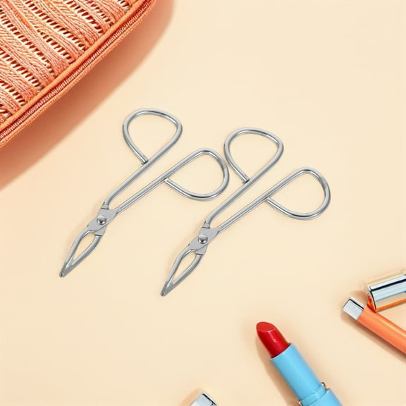 LEORX 2PCS Eyebrow Tweezers Scissor Stainless Steel Ergonomic Facial Hair Removal for Personal Care