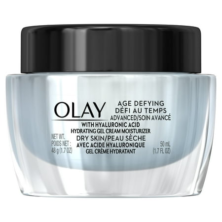 Olay Age Defying ADVANCED Gel Cream Moisturizer with Hyaluronic Acid for Dry Skin, 50 mL, 1.7 (Best Moisturizer To Use With Differin Gel)