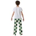 thumbnail image 4 of FORMRS Boys Pajama Pants with Pockets Size 13-14Y Kids Lounge Sleep Bottoms, Green and White Plaid Pattern, 4 of 8