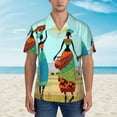 thumbnail image 2 of Kll Men'S Hawaiian Shirt Short Sleeve Button Down Beach Shirts-African Women In Mountain Landscape, 2 of 7