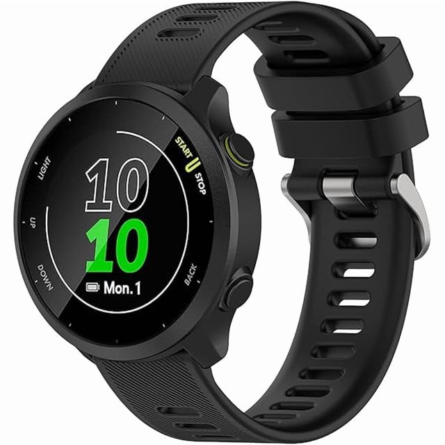 Chenchen 20mm Watch Strap Compatible for Garmin Forerunner 55/245 /165/645, Replacement Silicone Straps Waterproof Sport Band for Women Men, Accessories (No Watch)