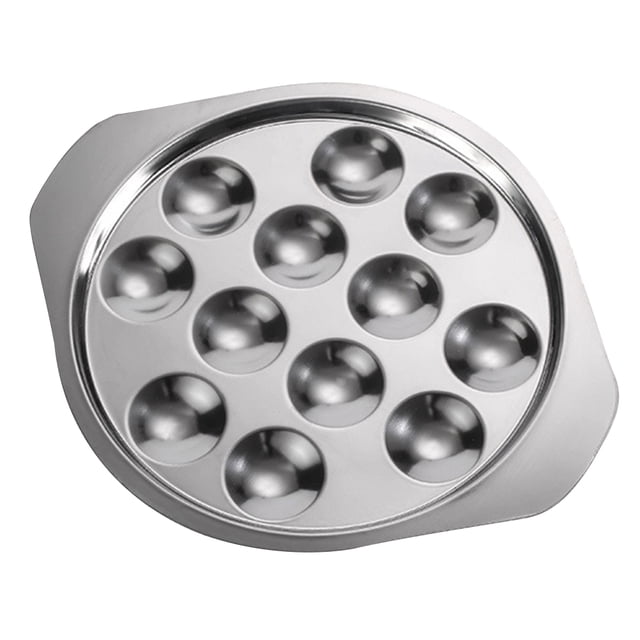 1 plato para caracoles con 12 agujeros, ideal para barbacoa o cena.
