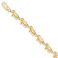 thumbnail image 1 of 14k Yellow Gold Elephant Chain Charm Bracelet Animal, 1 of 5