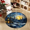 thumbnail image 6 of Uutvery Christmas Decor Kitchen Rugs Holiday Themed Round Area Rug Non Slip Washable Soft Carpet for Living Room Bedroom Entrance Floor Mats Festive Home Decoration 15.75 Inches, 6 of 7
