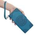 thumbnail image 6 of Leather Case For Samsung Galaxy A37 5G 6.7",Embossed Totem Wallet With Card Holder,Wristband, Shockproof Kickstand Magnetic Cover,Blue,For Galaxy A37 5G, 6 of 6