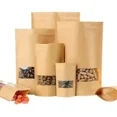 thumbnail image 1 of 200 Bolsa Stand Up Pouch Kraft Ventana Pi Resellable 14x9cm, 1 of 8