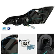AKKON - [Premium LED Light Tube] For 2008-2013 Infiniti G37 / 14-15 Q60 Coupe Headlights + 3D LED Tail lights Black Smoke Assembly