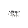 thumbnail image 3 of Old World Charm Contemporary Velvet Upholstered Counter Height Stool with Gold Tipped, Black Metal Legs, 22" W x 19" D x 38.5" H, Set of 2, 3 of 6
