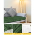 thumbnail image 4 of Dark Green Burlap Texture Couch Cushion Covers Stretch, Washable Sofa Seat Covers Individual Seat Cushion Sofa Slipcovers Farmhouse Vintage Green Couch Cover Furniture Protector L-1PCS, 4 of 7