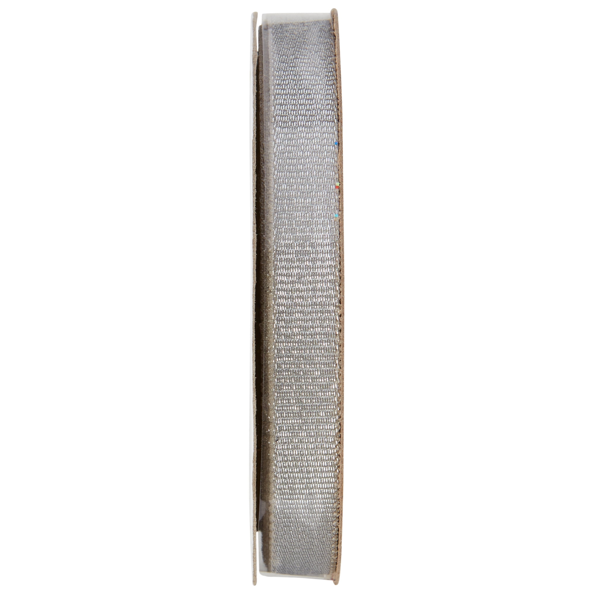 (2 pack) Offray Ribbon, Silver 3/8 inch Metallic Ribbon, 12 feet