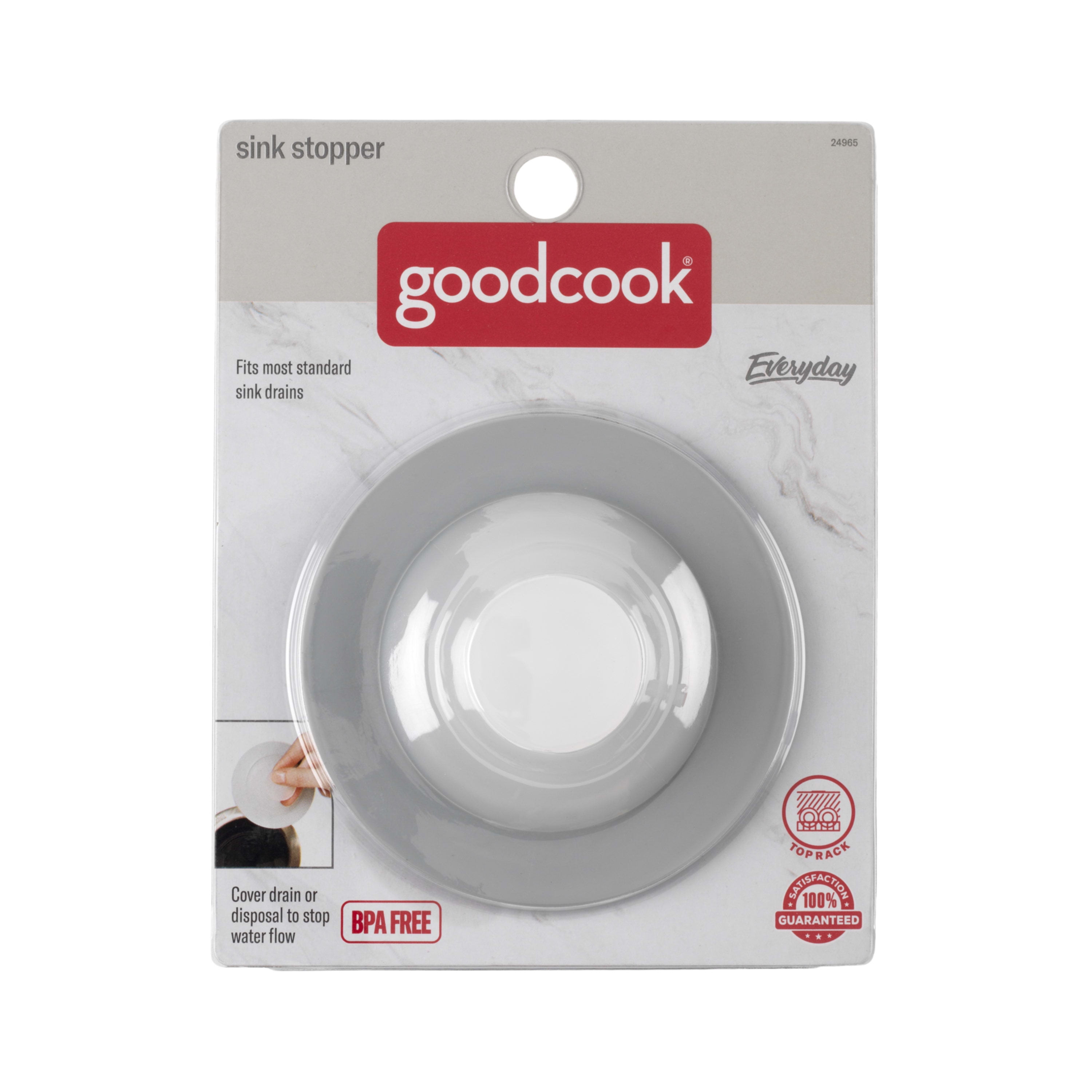 (2 pack) Rubber Sink Drain and Garbage Disposal Stopper, Standard, Clear/Gray, GoodCook