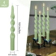 thumbnail image 3 of FCMSHAMD 9.8 Inch Spiral Taper Candles Set of 4 Burn Time 6 H Unscented Smokeless for Wedding Dinner Decoration Candle Sticks, 3 of 6