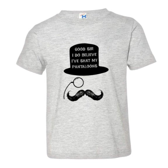 PleaseMeTees™ Toddler Sir I Shat My Pantaloons Hat Glasses Pooped HQ Tee