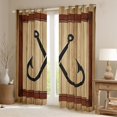 thumbnail image 2 of Manfei Fishing Fish Hook Blackout Curtains Set of 2 (52x84 Each) for Teens Boys Girls,Lake House Window Curtains,Lodge Cabin Curtains and Drapes,Super Cozy Room Decor, 2 of 6