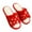 Red, variant on Women Cute Christmas Slippers Reindeer Snowflake Xmas Tree Cozy Fuzzy Fluffy Slippers Holiday House Shoes Open Toe Memory Foam Indoor & Outdoor Slides