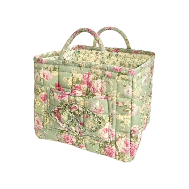 Almacenamiento de Tela para la Organización del Hogar en la Sala de Estar Baño Dormitorio Diseño de Impresión Floral para Ropa y Pieza de Almacenamiento de Artículos
