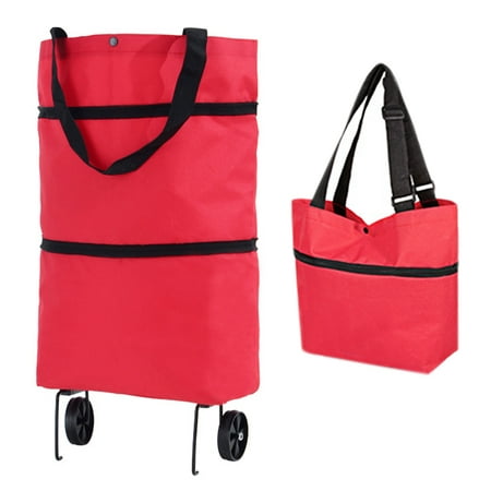 rudenlos Collapsible Trolley Bags, Shopping Bag with Wheels, Grocery ...