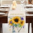 thumbnail image 3 of Table Runners 90 Inches Long Dress Scarves, Sunflower Farmhouse Coffee/Dining/Kitchen Table Runner for Living Room, Yellow Flowers Summer Botanical Pastoral Rustic 13x90 Inch, 3 of 9
