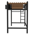 thumbnail image 5 of Bellemave Twin XL Loft Bed with Storage Basket and Bookshelf, Heavy Duty Loft Beds Frame with Clothing Rack and Safety Wavy Guardrails, Large Under-Bed Space for Bedroom (Black）, 5 of 8