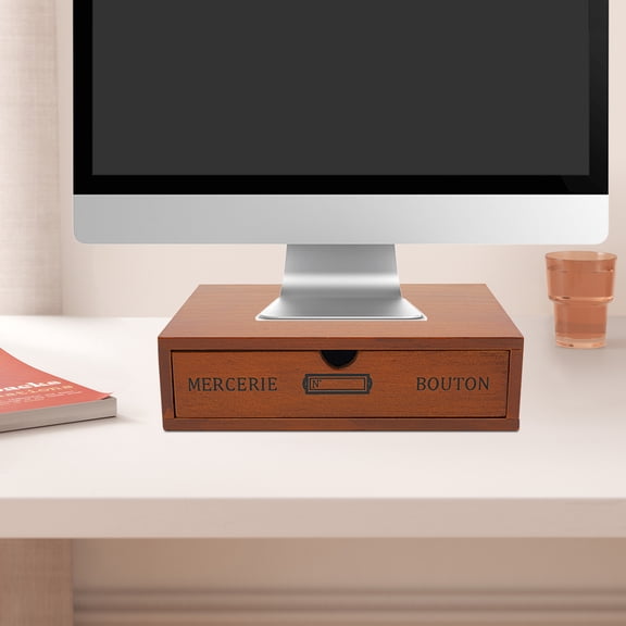 Wooden Drawer Organizer, Single Desktop Storage Box for Desk & Dresser, Classic Brown Small Space Storage Drawer Cabinet
