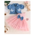 thumbnail image 2 of aturustex Little Girl 2pcs Summer Dress Outfits 6M 9M 12M 18M 2T 3T 4T Toddler Baby Spaghetti Strap Tulle Dress Camisoles Bow A Line Dress Princess Tun Kids Fashion Cute Casual Daily Clothes, 2 of 7