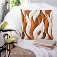 thumbnail image 3 of 20x20 Pillow Covers Set of 2, Burnt Orange White Moire Throw Pillow Covers Decorative Couch Cushion Case, Modern Abstract Art Microfiber Square Pillowcases for Bedroom Car Living Room, 3 of 7