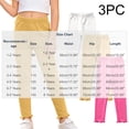 thumbnail image 3 of WAVSUF Girls Cotton Leggings 3 Pack Pull On Slim Fit Lightweight Fall Home Warm Pants Yellow Size 1, 3 of 9